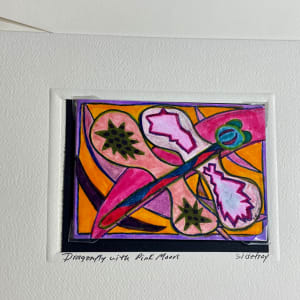Dragonfly with Pink Moon by Susan Detroy  Image: With envelope 