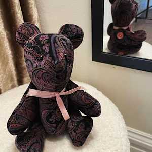 Velveteen Sachet Bear, Medium, Paisley by Susan Detroy