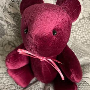 Velveteen Sachet Bear, Medium, Red by Susan Detroy