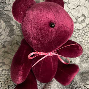 Velveteen Sachet Bear, Medium, Red by Susan Detroy 