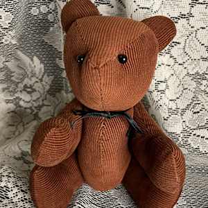 Corduroy Sachet Bear, Medium, Brown by Susan Detroy