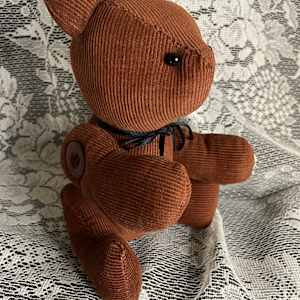 Corduroy Sachet Bear, Medium, Brown by Susan Detroy 