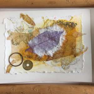 Feather Card by Susan Detroy  Image: Framed for Exhibit