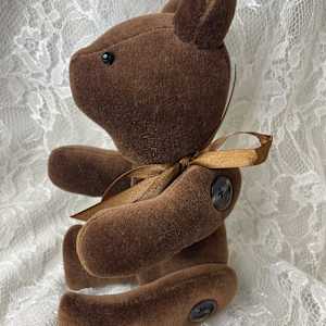 Velveteen Sachet Bear, Brown, Jointed by Susan Detroy 