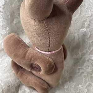 Velveteen, Sachet Bear, Mauve,  Buttons, Medium by Susan Detroy 