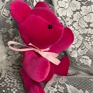 Velveteen Sachet Bear, Medium, Pink by Susan Detroy 