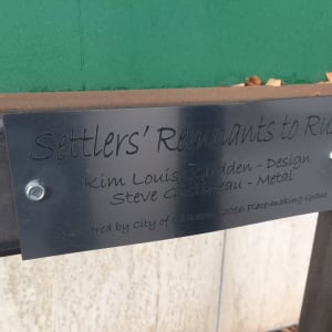 Settler's Remnants to Rust by Kim Glidden  Image: "Settler's Remnants to Rust" by Kim Glidden and Steve Gastineau, 2016 (plaque)