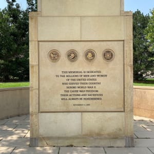 WWII Memorial by Robert Root  Image: WWII Memorial, Ketring Park, 2000, Memorial Dedication plinth