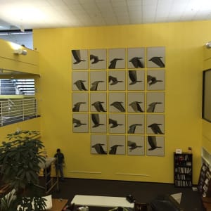 Bird of Passage by Craig Marshall Smith  Image: "Passages" by Craig Marshall Smith, 1983. As shown in Bemis Public Library, during deinstallation for painting of wall in April 2016. 