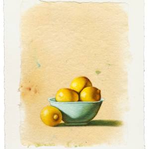 Lemons in Blue Bowl by Linda Chido