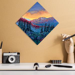 Sagebrush and Scree in Fiery Twilight by Kelly Frappier Larson 