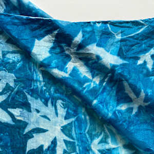 Sweetgum Cyanotype Silk Square Scarf by Nanette Moss 