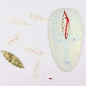 Untitled  ("Buddha" Faces Wall Sculpture series) by Audra Skuodas  Image: "Silence is the Strength of Language.  Noise is deaf.  Thinking comes after thought.  Out of this territory the artist forges new images, irrigated with the blood of the heart."