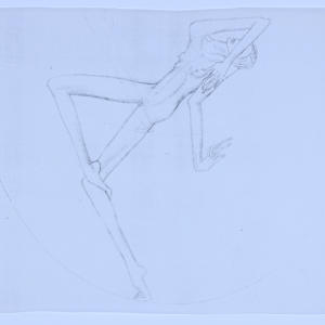 Selection of hand drawn figures photocopied on vellum by Audra Skuodas 