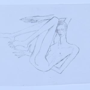 Selection of hand drawn figures photocopied on vellum by Audra Skuodas 