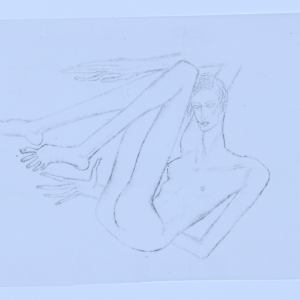 Selection of hand drawn figures photocopied on vellum by Audra Skuodas 