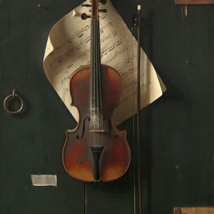 The Old Violin by William Harnett (after)