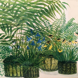 Four Wicker Baskets of Greens by Ida Pellei