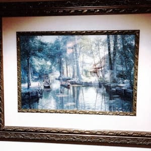 Landscape with Pond and Boats by Anonymous