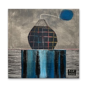 I Can See The Moon by Robin Kerr  Image: Hanging unframed