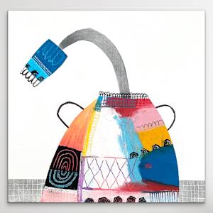 Funky Wonky Vase 6 by Robin Kerr  Image: Hanging unframed