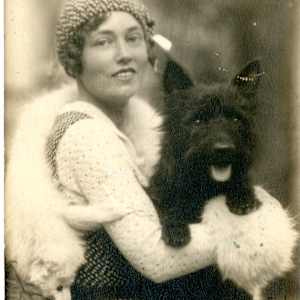Art Outside the Box Take 2: Adella and Orange Avenue by Jasmine Lo, Jocain Howard  Image: Marie Titus Adams and “Smokey” photographed by Lou Goodale Bigelow. C.1920s. Coronado Historical Association Collection. Rights reserved.