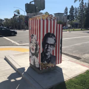 Popcorn by Student Artists: OAB Orange Avenue  Image: CalTrans Signal Box on Orange Ave