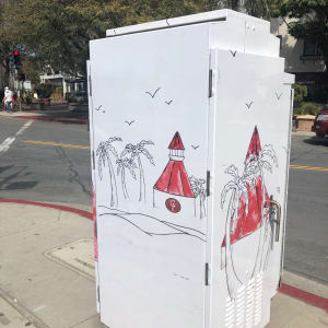 Hotel del Coronado (Utility Box) by Student Artists: OAB Orange Avenue