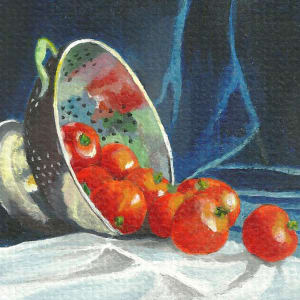 Colander and Tomatoes by Debi Davis