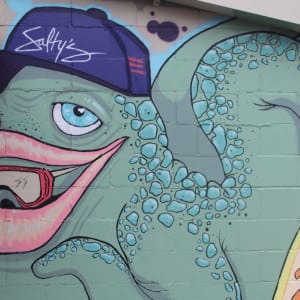Salty’s Board Shop Mural by Jeremy Burt Clayton Wooten 