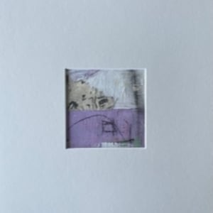 4 x 4 Purple Taupe Matted Canvas 3 by Lisa Sweo Eul