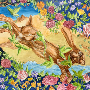 With Vines Entwined in His Hare by Susan F. Schafer  Image: In progress1