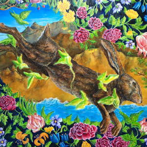 With Vines Entwined in His Hare by Susan F. Schafer  Image: In progress3