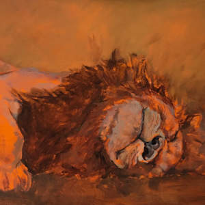 Nancy’s Lion by Susan F. Schafer Studio  Image: Lay in on orange ground.