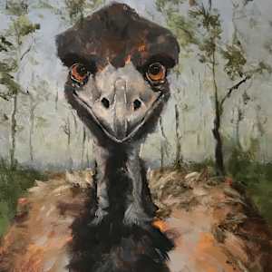 Emu Approaching by Susan F. Schafer Studio 