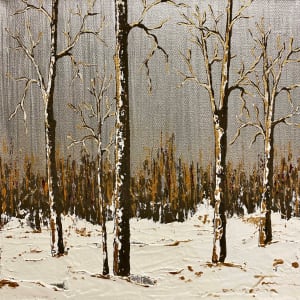Silver Skies - Aspens in the Snow 37 by Tara Novak 