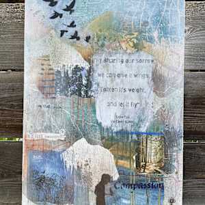 Let it Fly (Canvas of Crows) - One work, many hearts… Created for the Literacy Project of Eagle County's annual fundraiser 2025 by Tara Austin Novak 