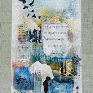 Let it Fly (Canvas of Crows) - One work, many hearts… Created for the Literacy Project of Eagle County's annual fundraiser 2025 by Tara Austin Novak 
