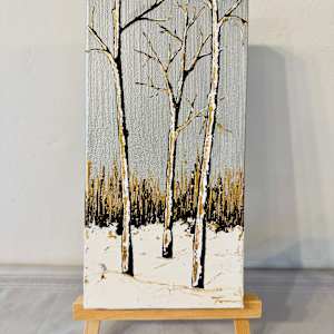 Aspens in the Snow - Silver Sky by Tara Austin Novak 
