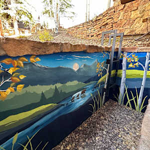 Bears in the Moonlight by Tara Austin Novak  Image: Bears in the Moonlight - Custom mural created for a private residence in Beaver Creek, Colorado 