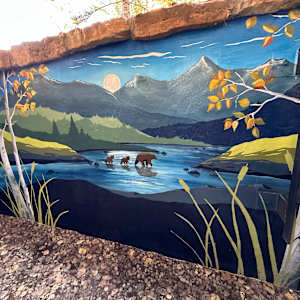 Bears in the Moonlight by Tara Austin Novak  Image: Bears in the Moonlight - Custom mural created for a private residence in Beaver Creek, Colorado 
