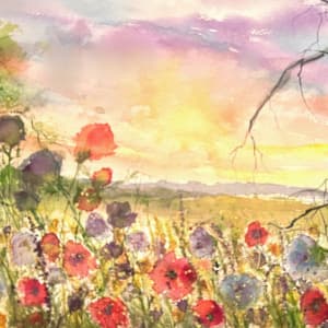 Blooms Beneath The Sunset Sky by Amalia Yosefa