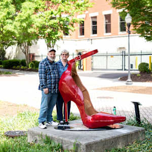 Stiletto by Jonathan Chandler  Image: Stiletto by Jonathan Chandler (Mr. and Mrs. Chandler with the work.)