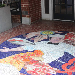 Market Mosaics 2011 - Cornucopia, Butcher Man, Flower Lady by Cheryl Foster
