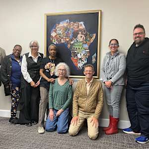 African Mosaic by Charlene Graves  Image: On the day the Arts Commission accepted the work.