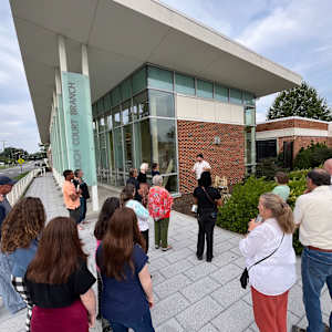 Mind Started Rambling by Dylan Collins  Image: Dylan Collins presenting his work at a public talk at the Raleigh Court Library.