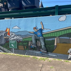 611 Train Mural by Andrew Williams 