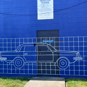 Untitled (Boxy Swedish Car Center Mural) by Katherine Devine