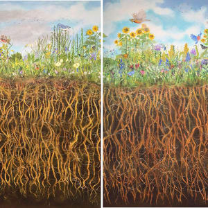 Roots in Four Seasons/ four panels by Maud Guilfoyle, Image 1.