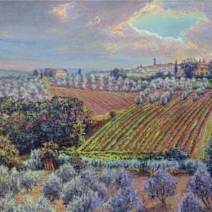 Storm clouds over La Romola by Anthony Holdsworth